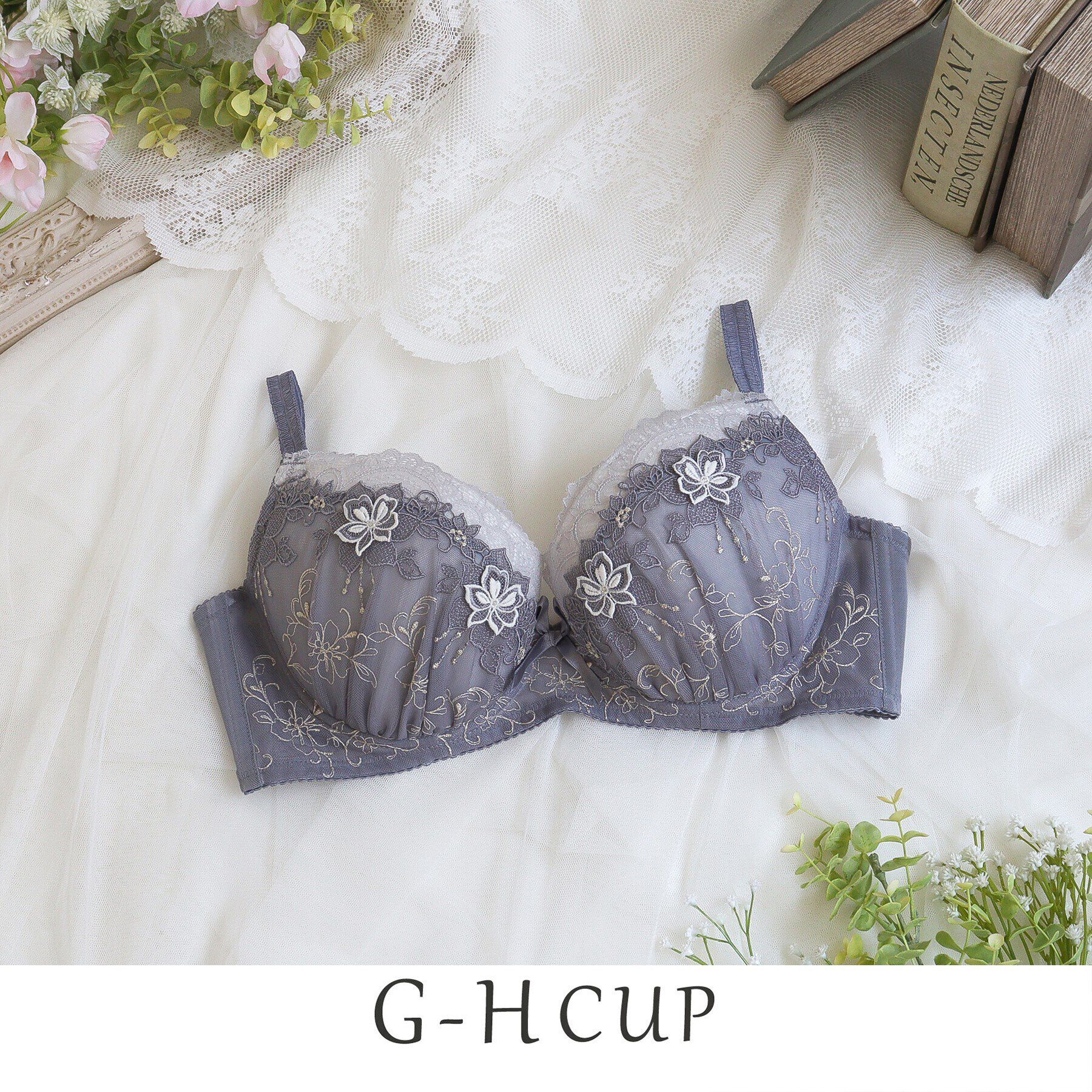 Risa Magli「マデリン ブラジャー（G-H）＜バストアップタイプ＞」|インナー|グレー(012)