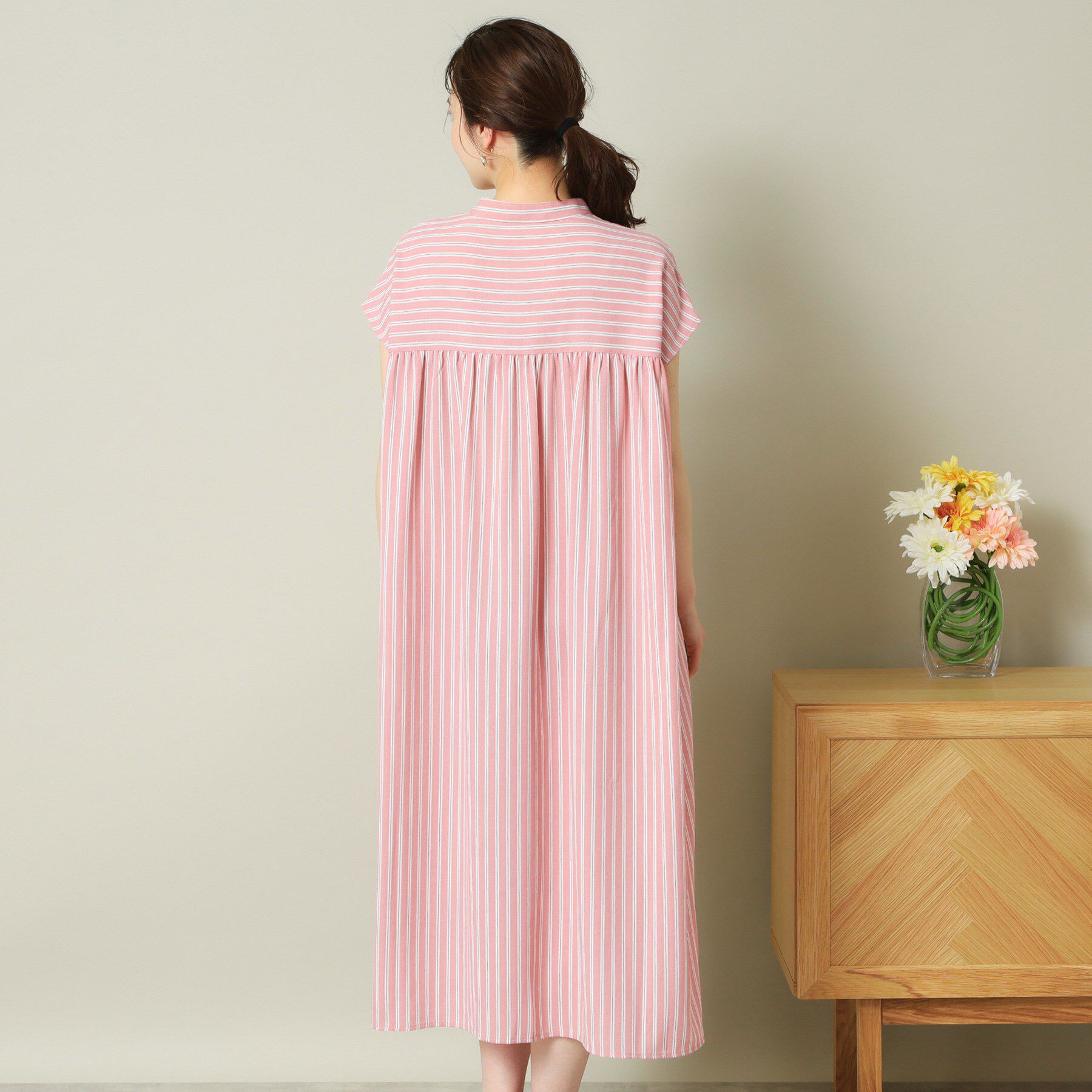 ITS&rsquo;DEMO「【UVケア／吸水速乾／洗濯機OK／冷感】麻調合繊前開きワンピース＜ラク服シリーズ＞」|ワンピース|