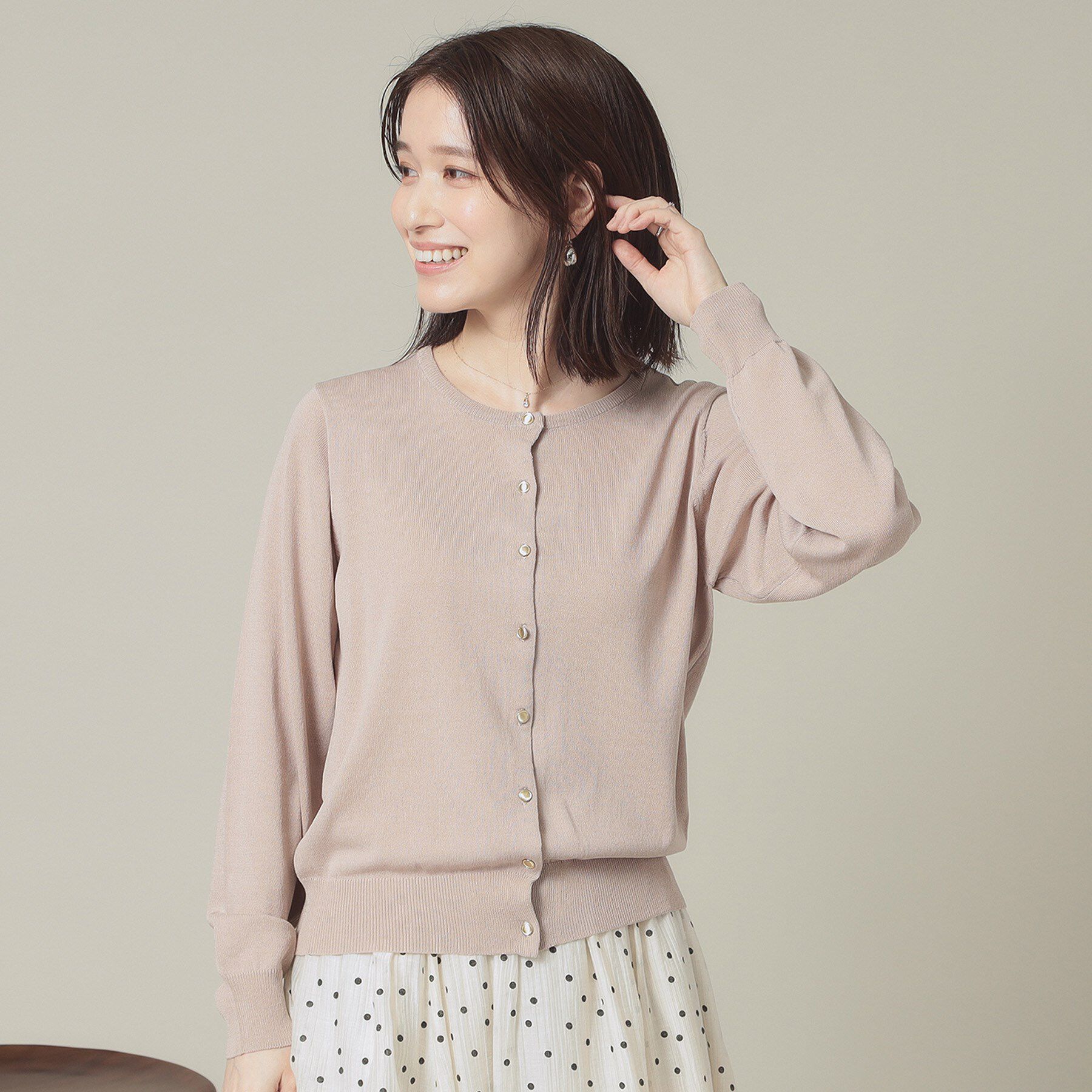 ITS&rsquo;DEMO「【UVカット／アンチピリング／手洗い可】クルーニットカーディガン」|カーディガン|