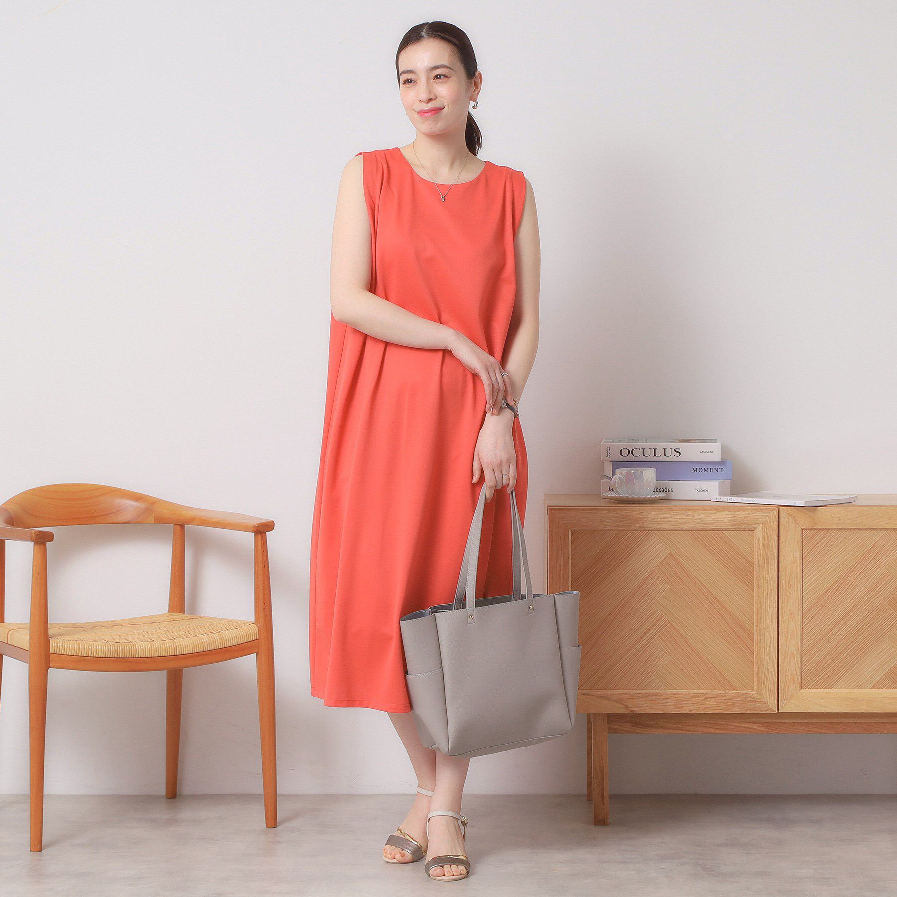 ITS&rsquo;DEMO「【清涼感／吸水速乾／洗濯機OK／洗濯後しわになりにくい】カットミラノタックワンピース」|ワンピース|