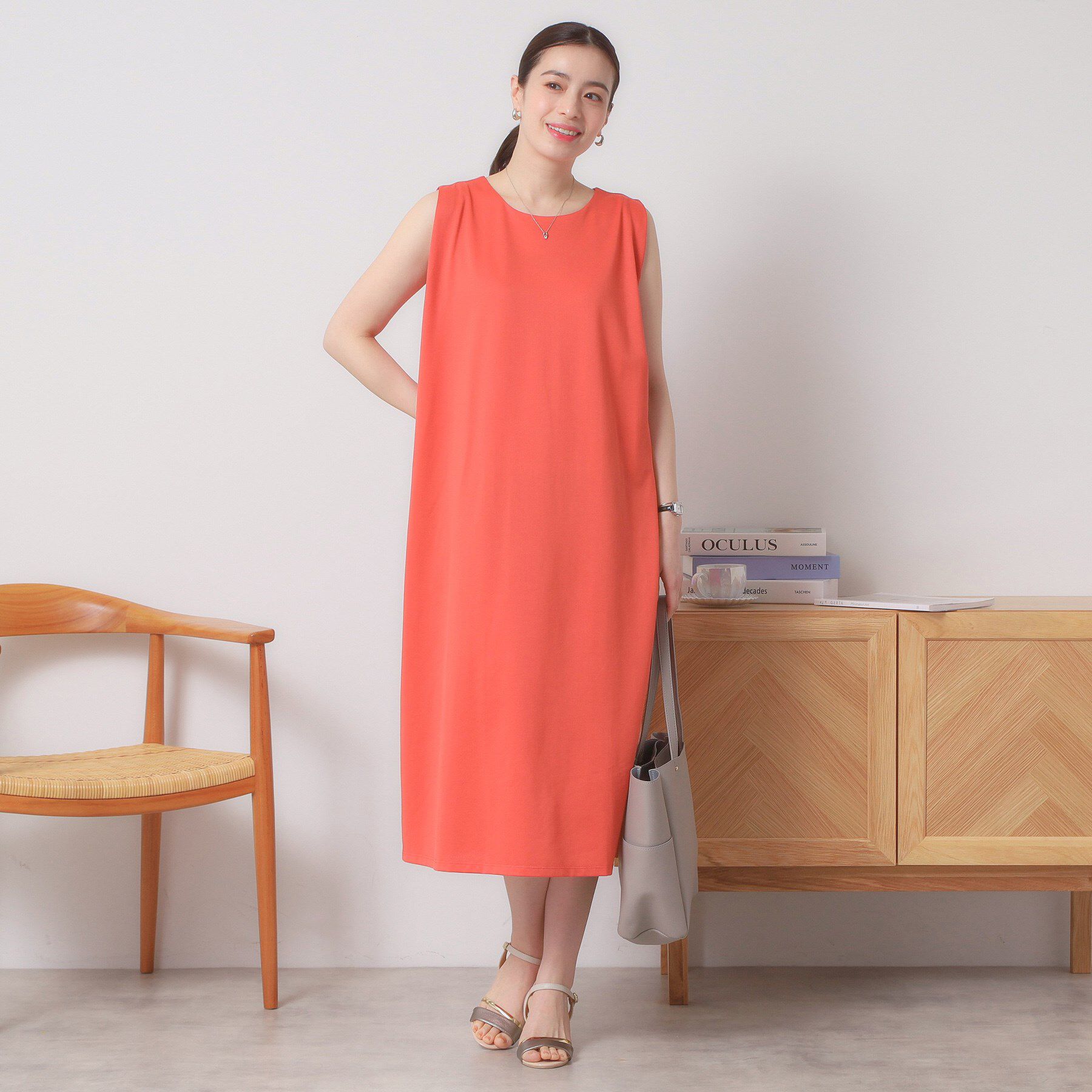 ITS&rsquo;DEMO「【清涼感／吸水速乾／洗濯機OK／洗濯後しわになりにくい】カットミラノタックワンピース」|ワンピース|