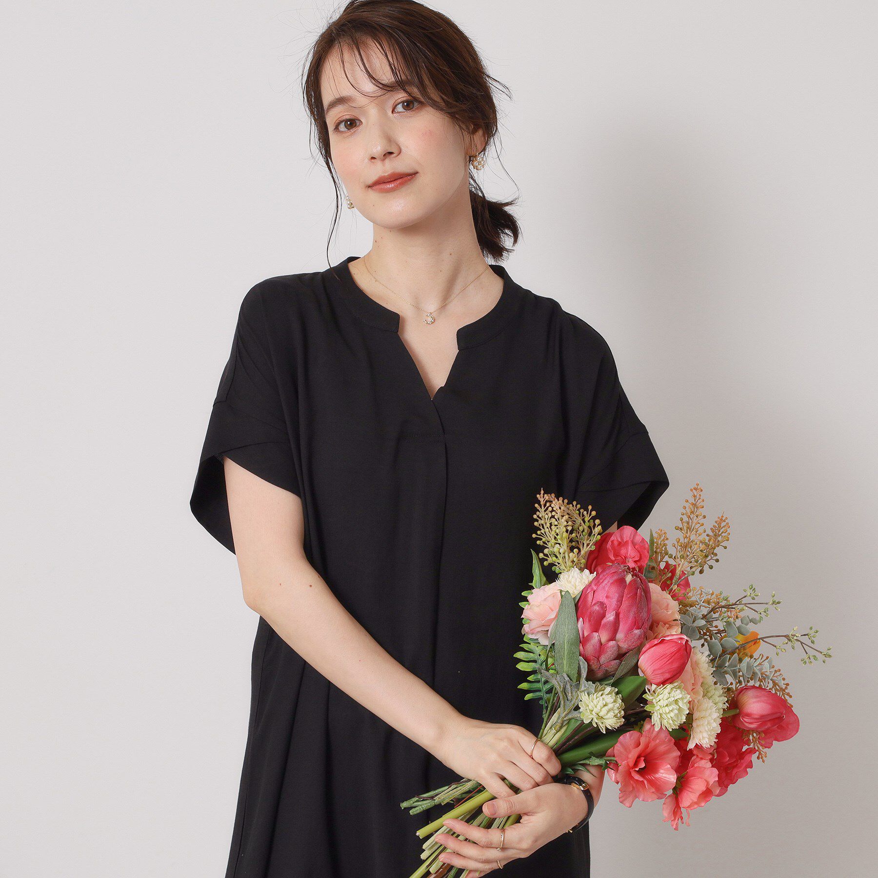 ITS&rsquo;DEMO「【接触冷感／手洗い可】強撚スラブスキッパーワンピース」|ワンピース|