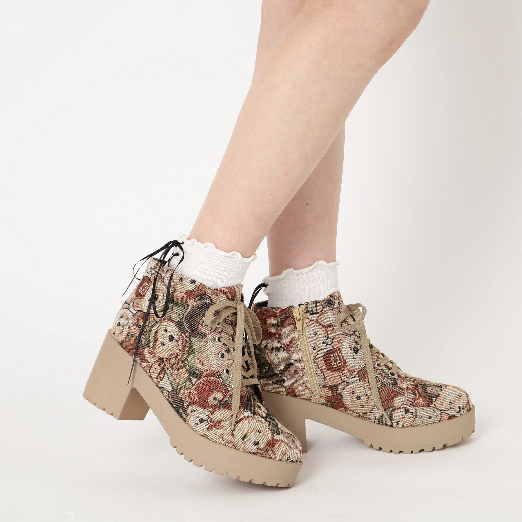 csT&P「一体厚底レースアップブーツ」|ショートブーツ|