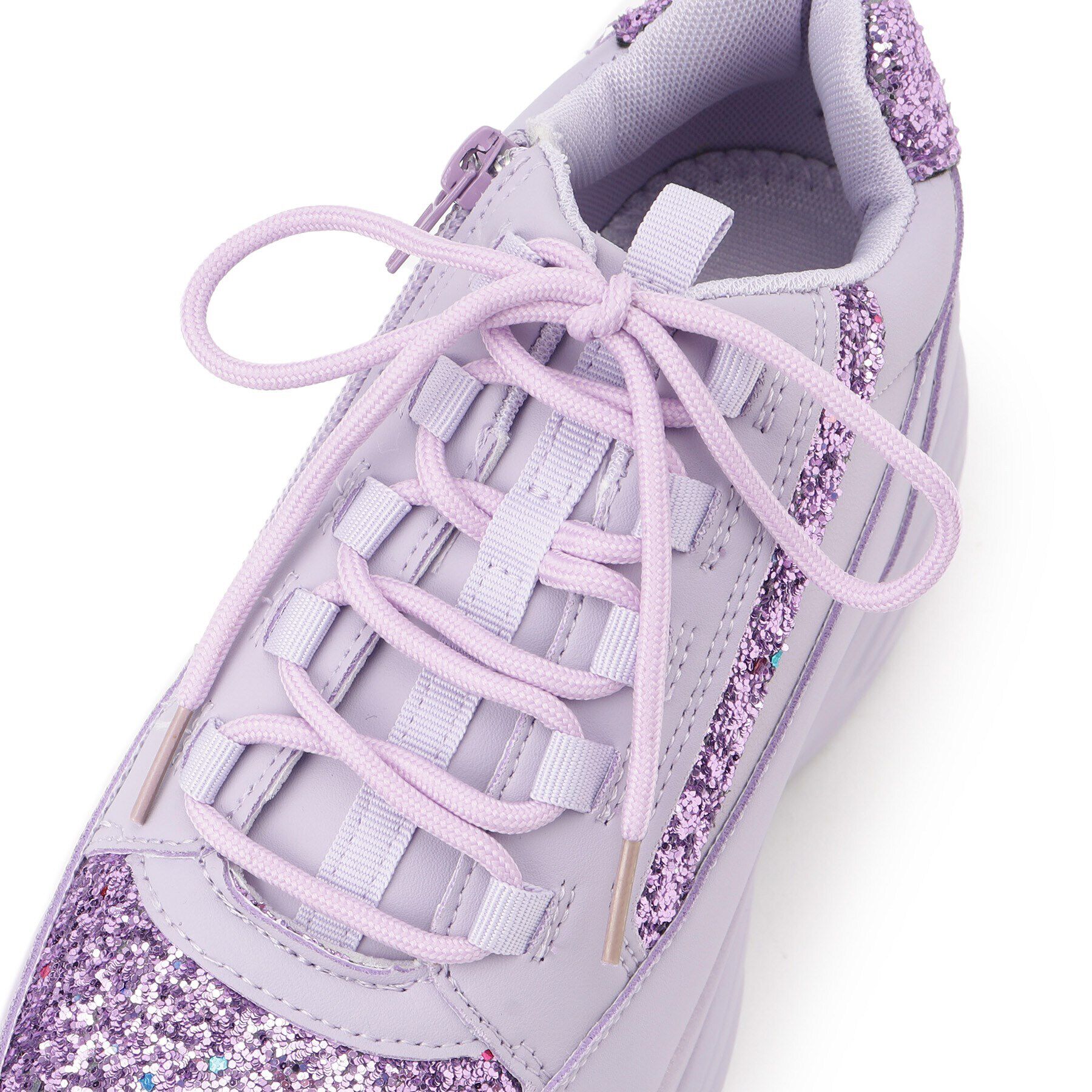 csT&P「ファスナー付グリッター厚底スニーカー」|スニーカー|