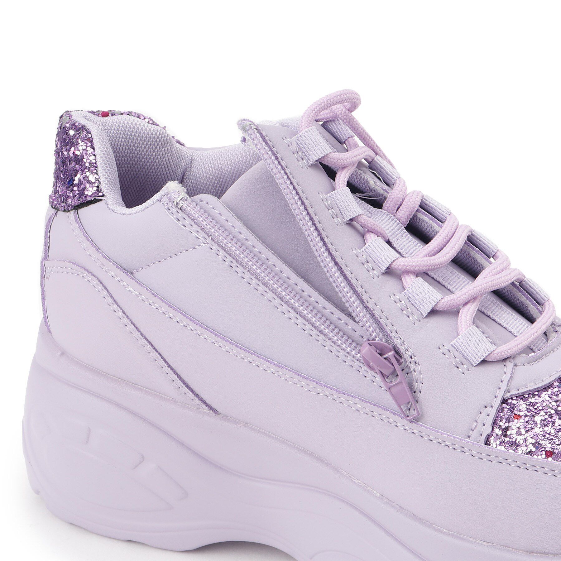 csT&P「ファスナー付グリッター厚底スニーカー」|スニーカー|