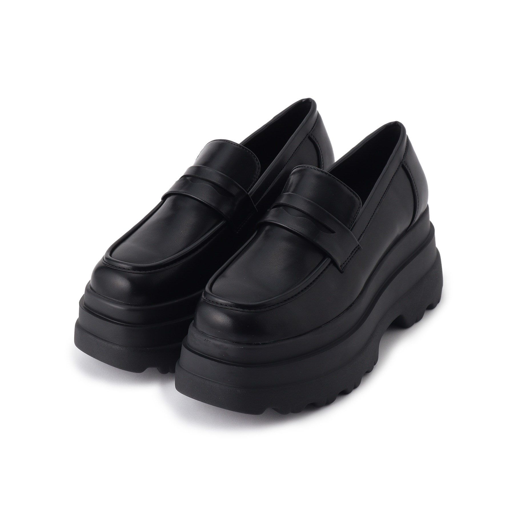 csT&P「厚底2段ソールローファーパンプス」|パンプス|ﾌﾞﾗｯｸ(019)