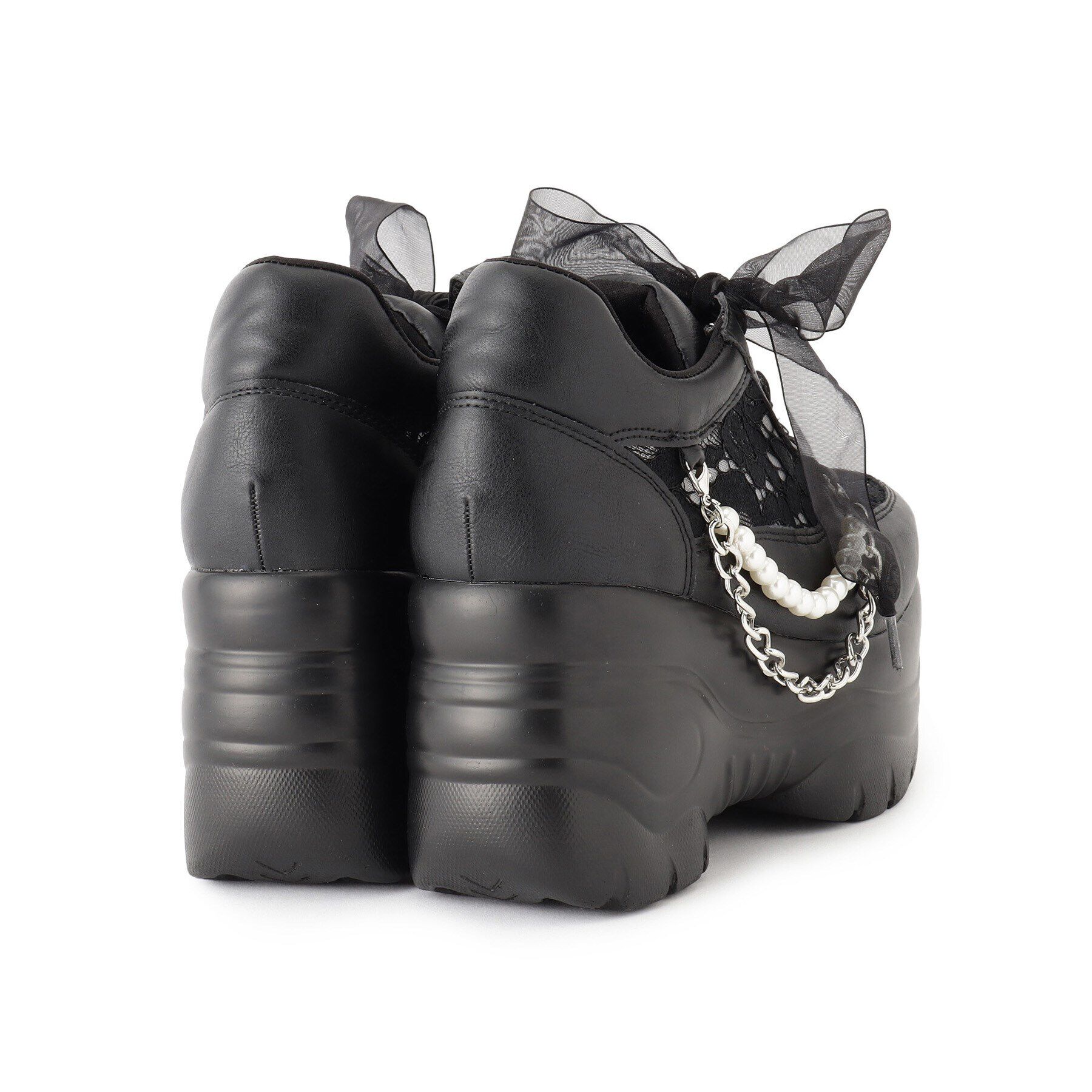 csT&P「厚底パール調チェ―ン付2WAYレーススニーカー」|スニーカー|