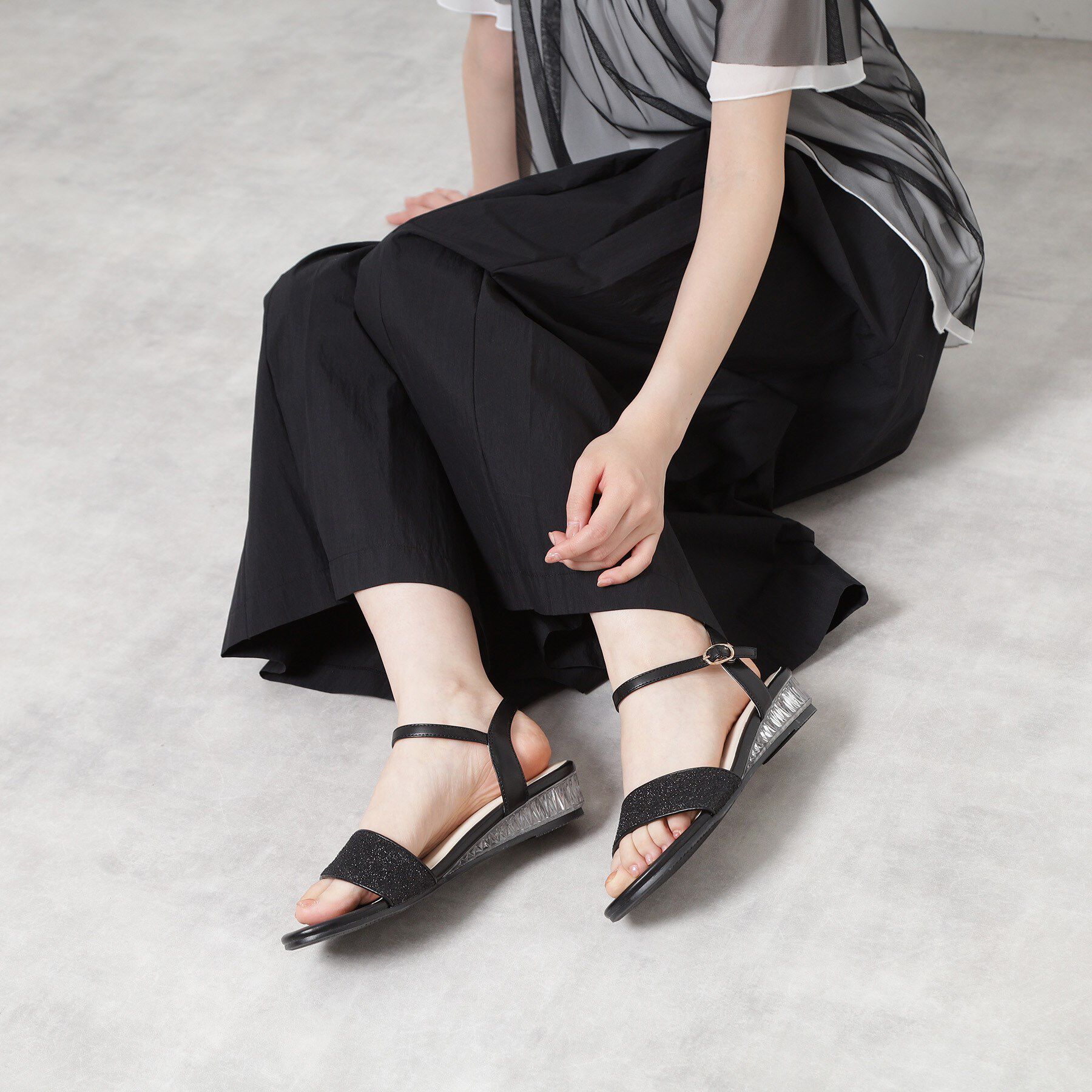 ESPERANZA「クリアウェッジサンダル」|サンダル|