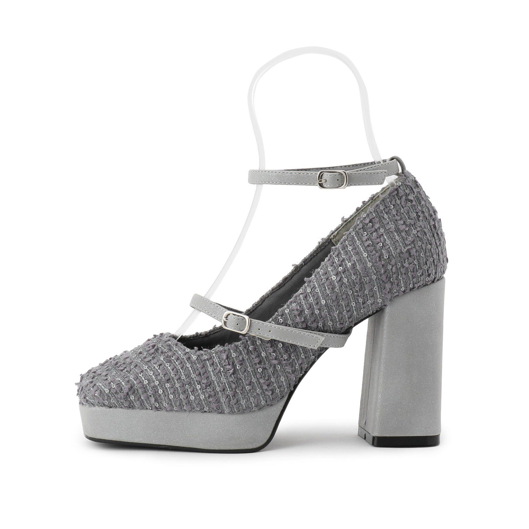 ESPERANZA「スクエアトゥダブルストラップ厚底パンプス」|パンプス|