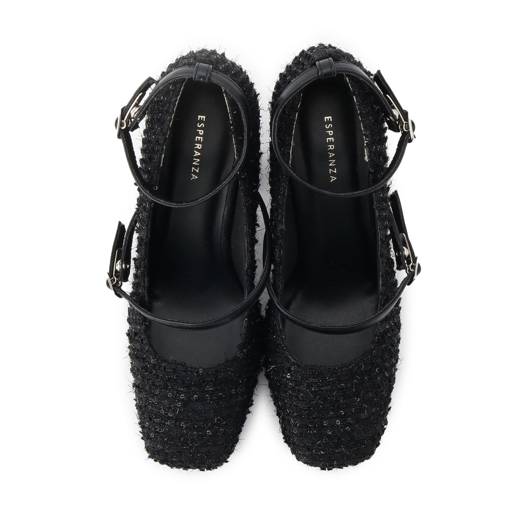 ESPERANZA「スクエアトゥダブルストラップ厚底パンプス」|パンプス|