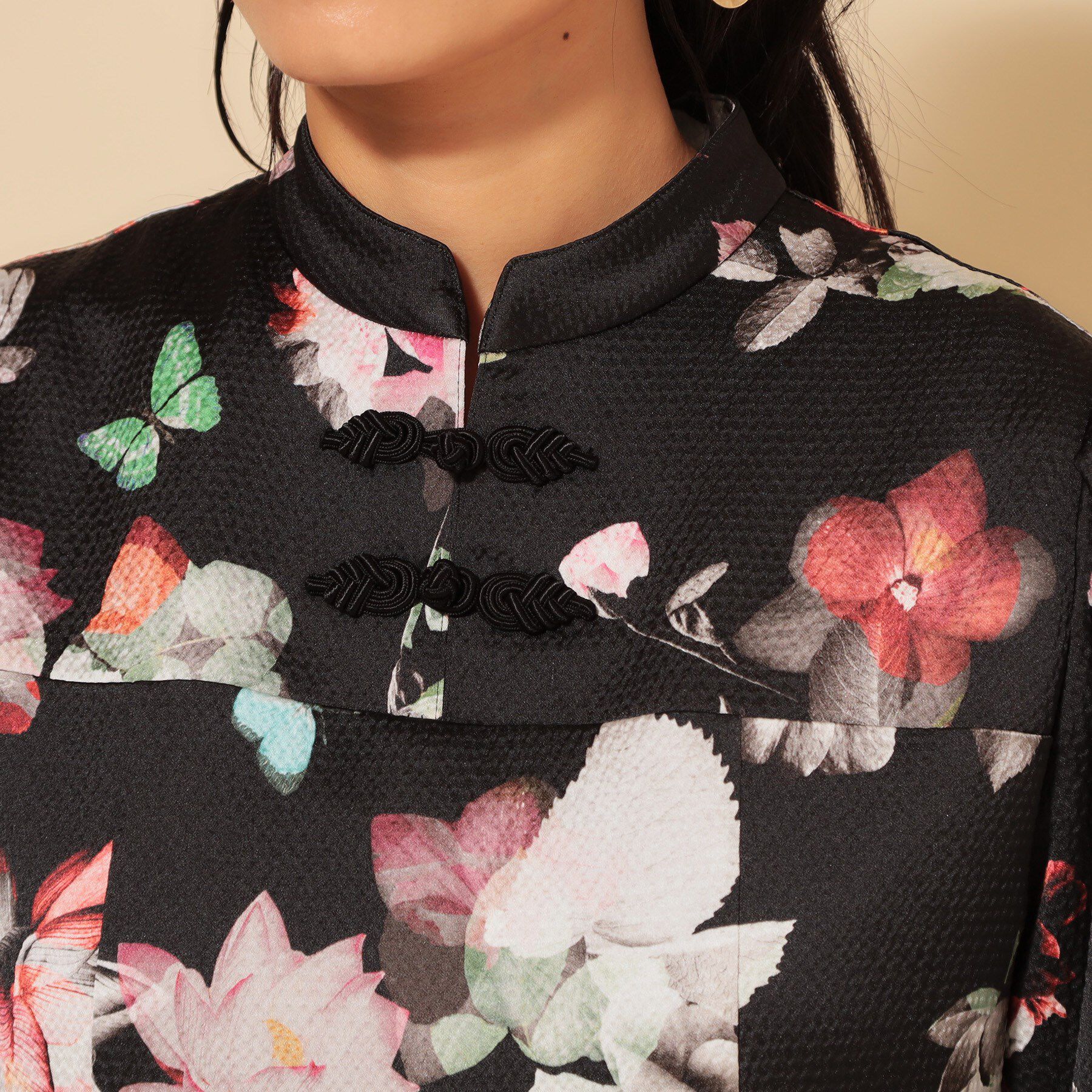 SunaUna「【COLLECTION LINE】チャイナ花柄ワンピース」|ワンピース|