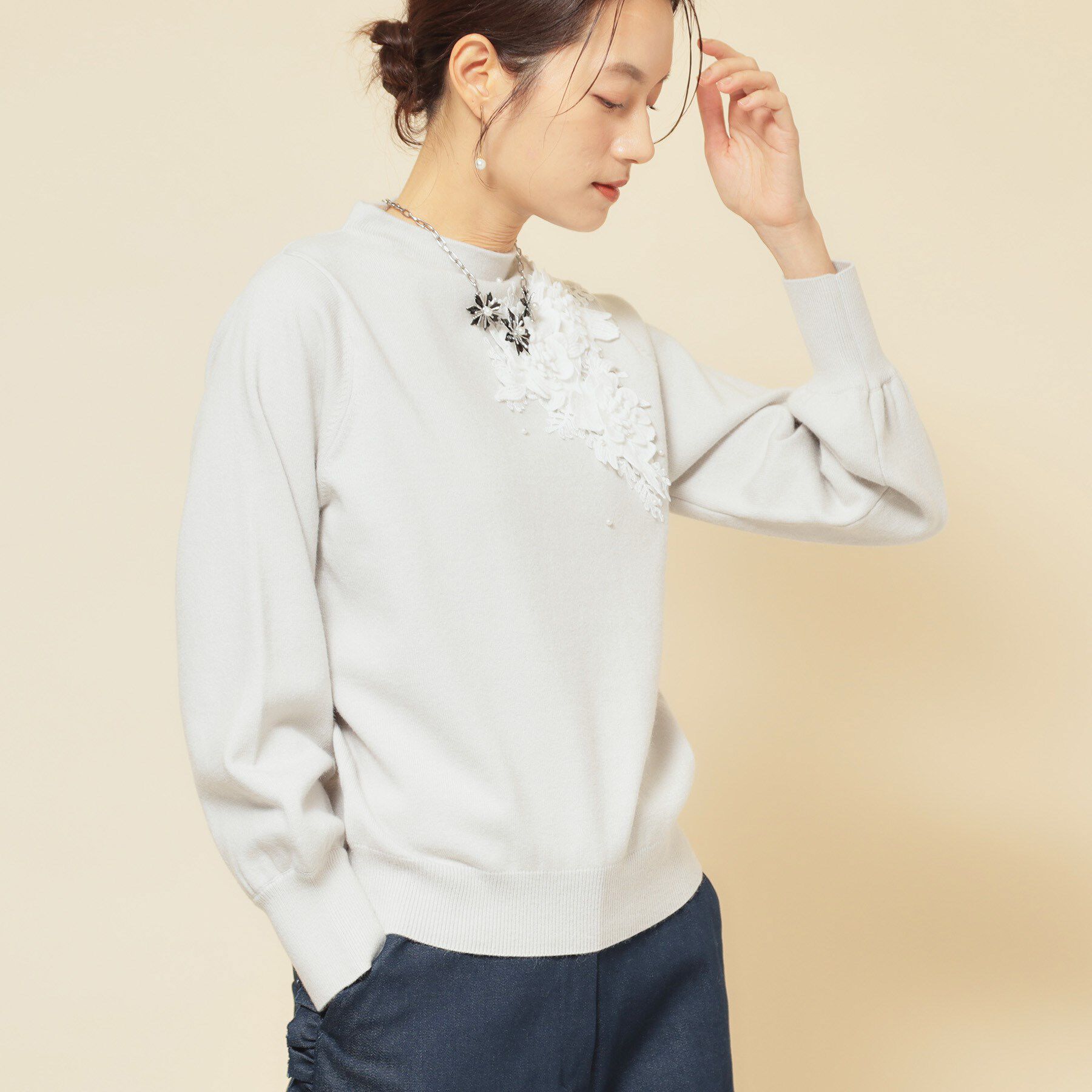 SunaUna「【洗える】ケミカルレースニット」|ニット・セーター|
