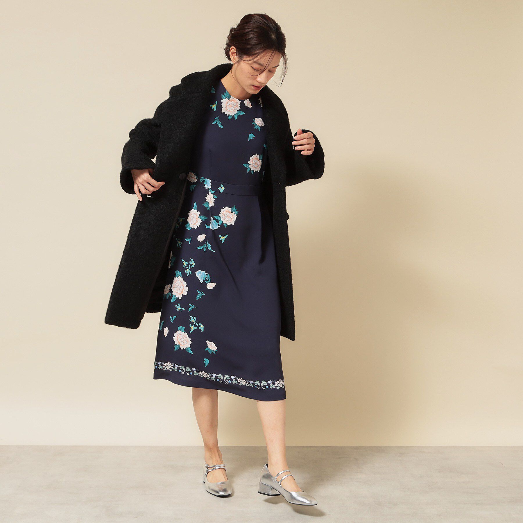 SunaUna「【co creation and yours／SS～L】オリエンタルプリントワンピース」|ワンピース|