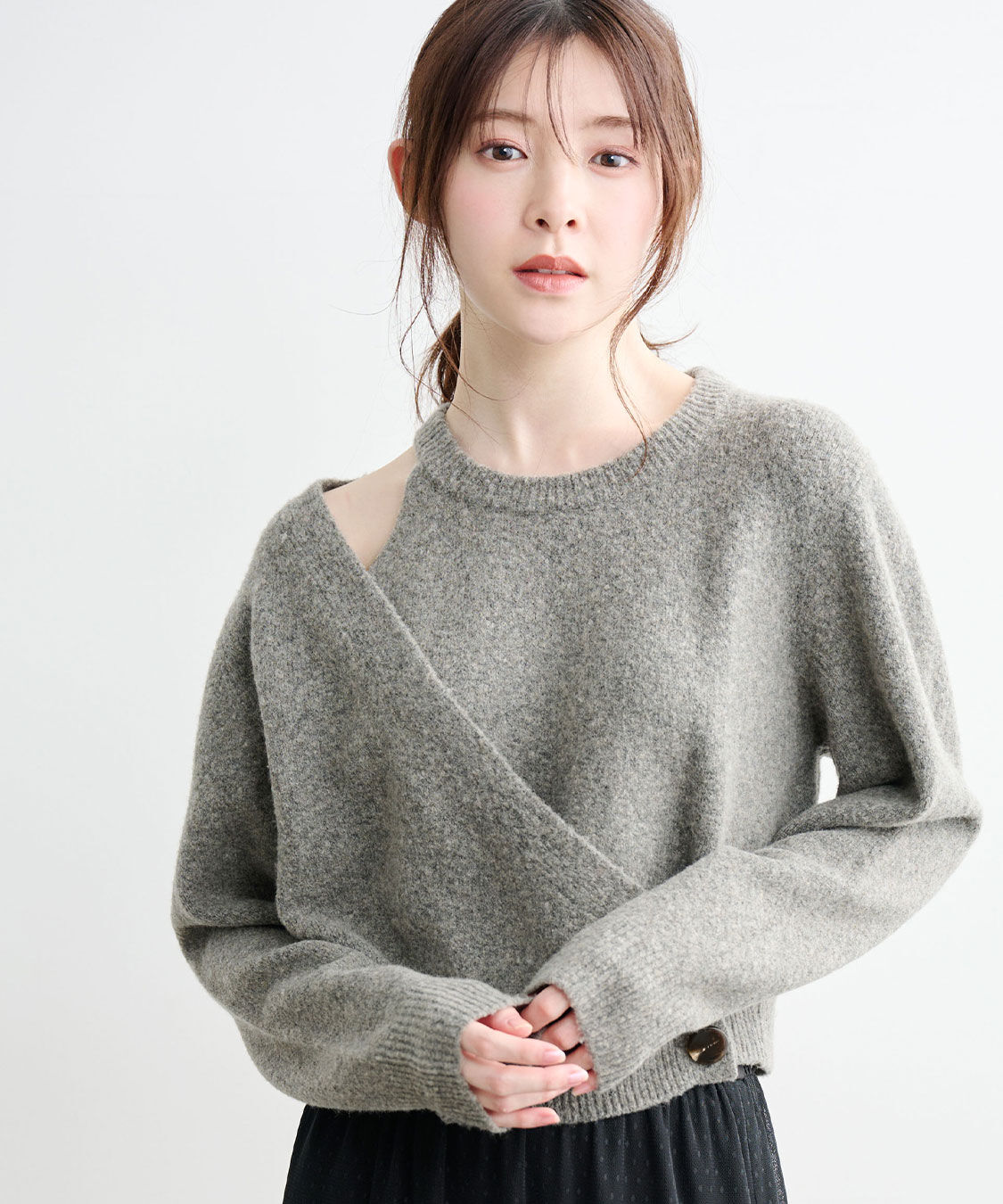 COCO DEAL「レイヤード風アシメニット」|ニット・セーター|