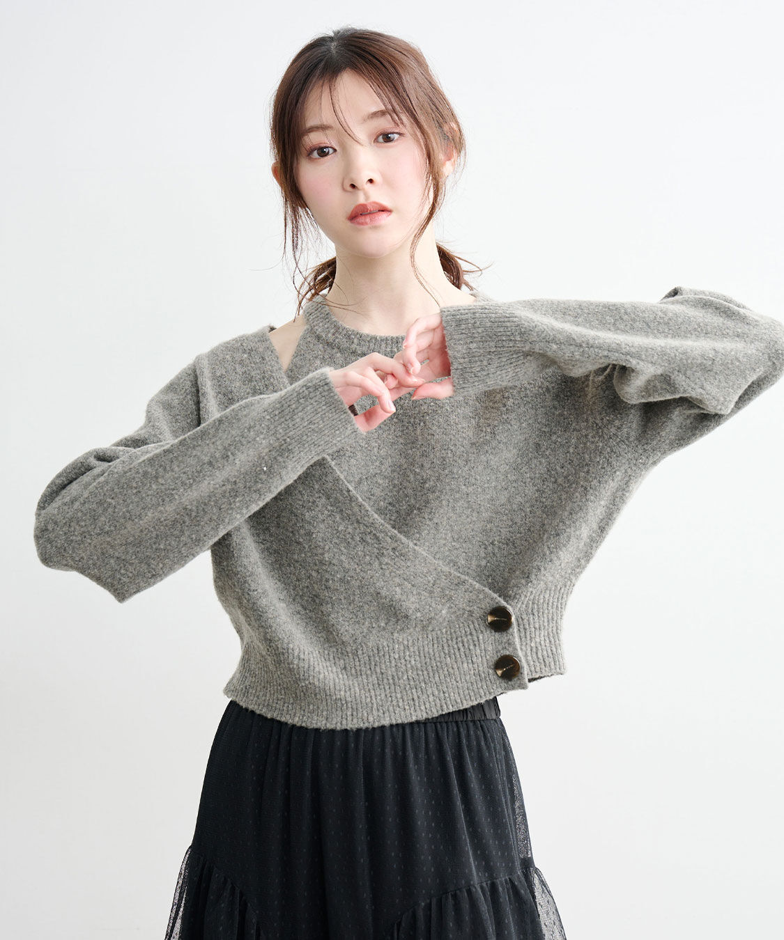 COCO DEAL「レイヤード風アシメニット」|ニット・セーター|