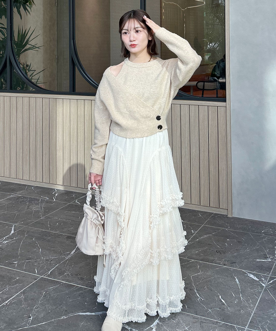 COCO DEAL「レイヤード風アシメニット」|ニット・セーター|