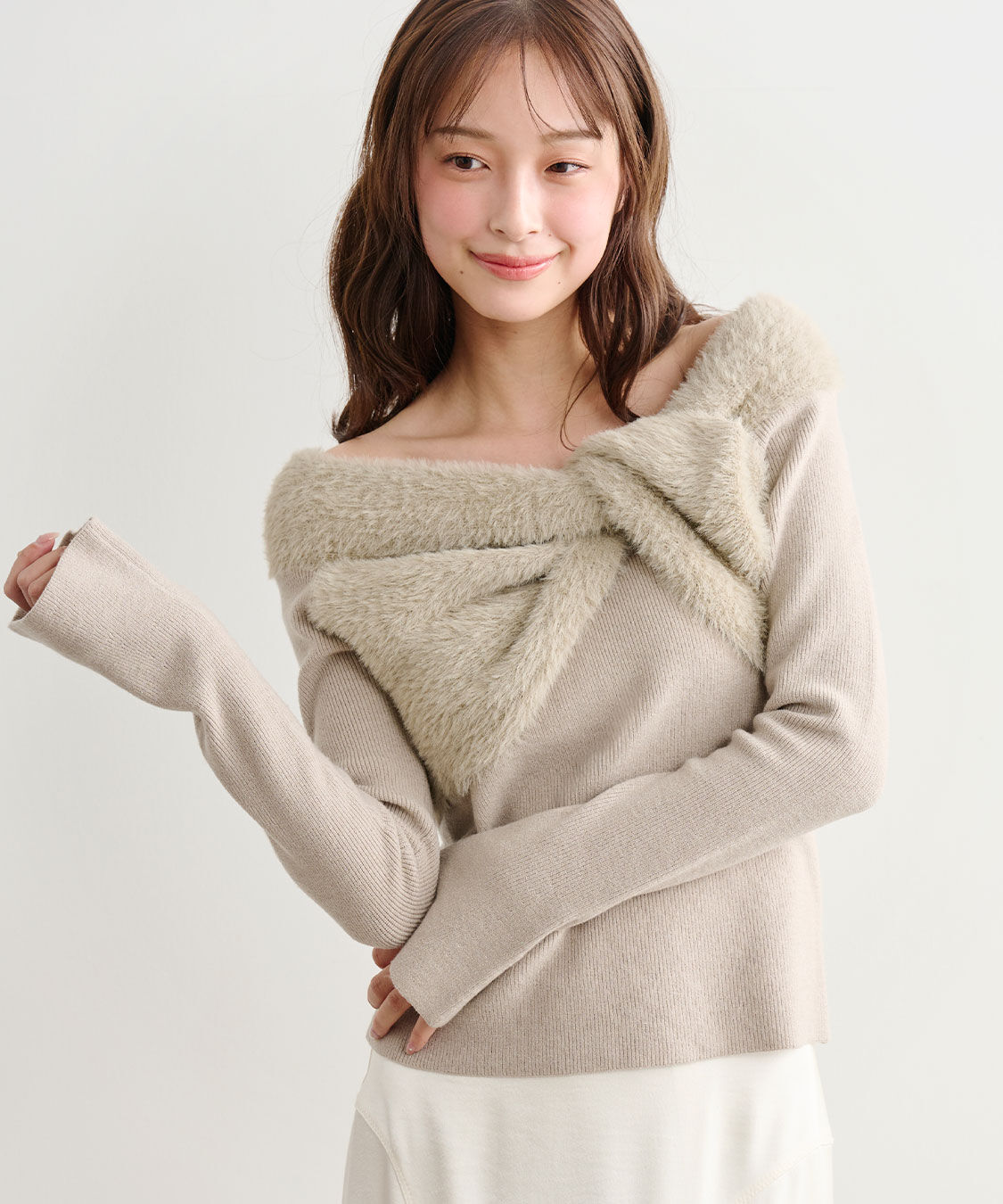 COCO DEAL「オフショルダーツイストニット」|ニット・セーター|