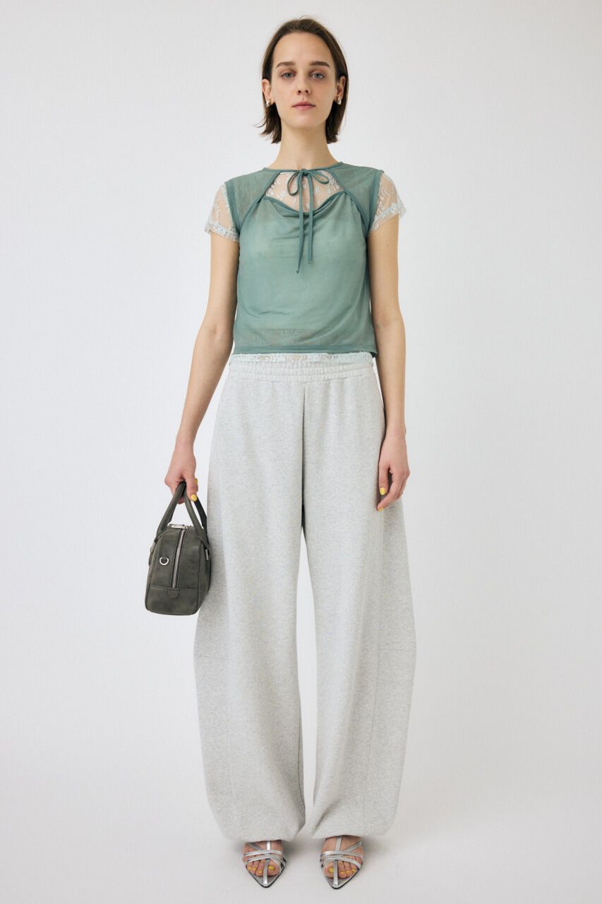 MOUSSY「LACE LAYERED OPEN NECK トップス」|Tシャツ・カットソー|