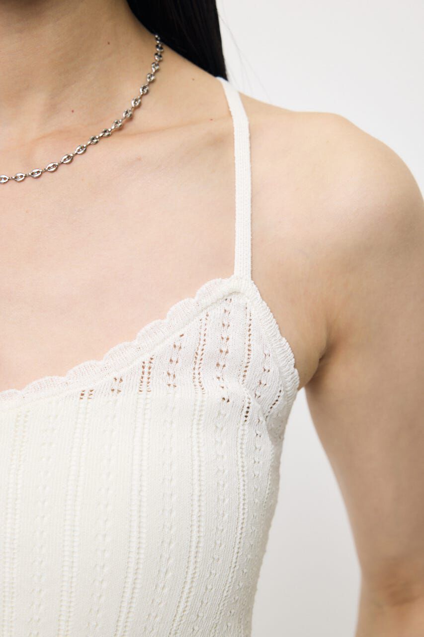 MOUSSY「POINTELLE RUFFLE カーディガン＆キャミソール」|ニット・セーター|