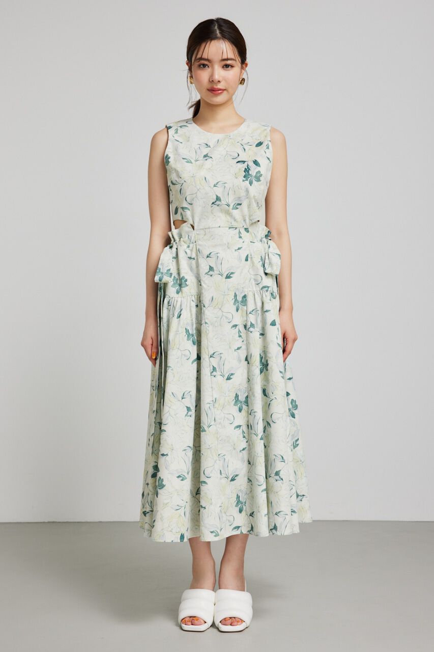 rienda「サイドリボンドロンストフレアワンピース」|ワンピース|