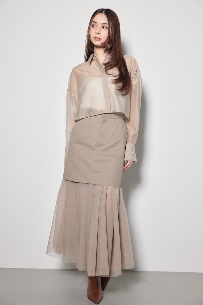 rienda「ビジュースリーヴシアーシャツ」|シャツ・ブラウス|