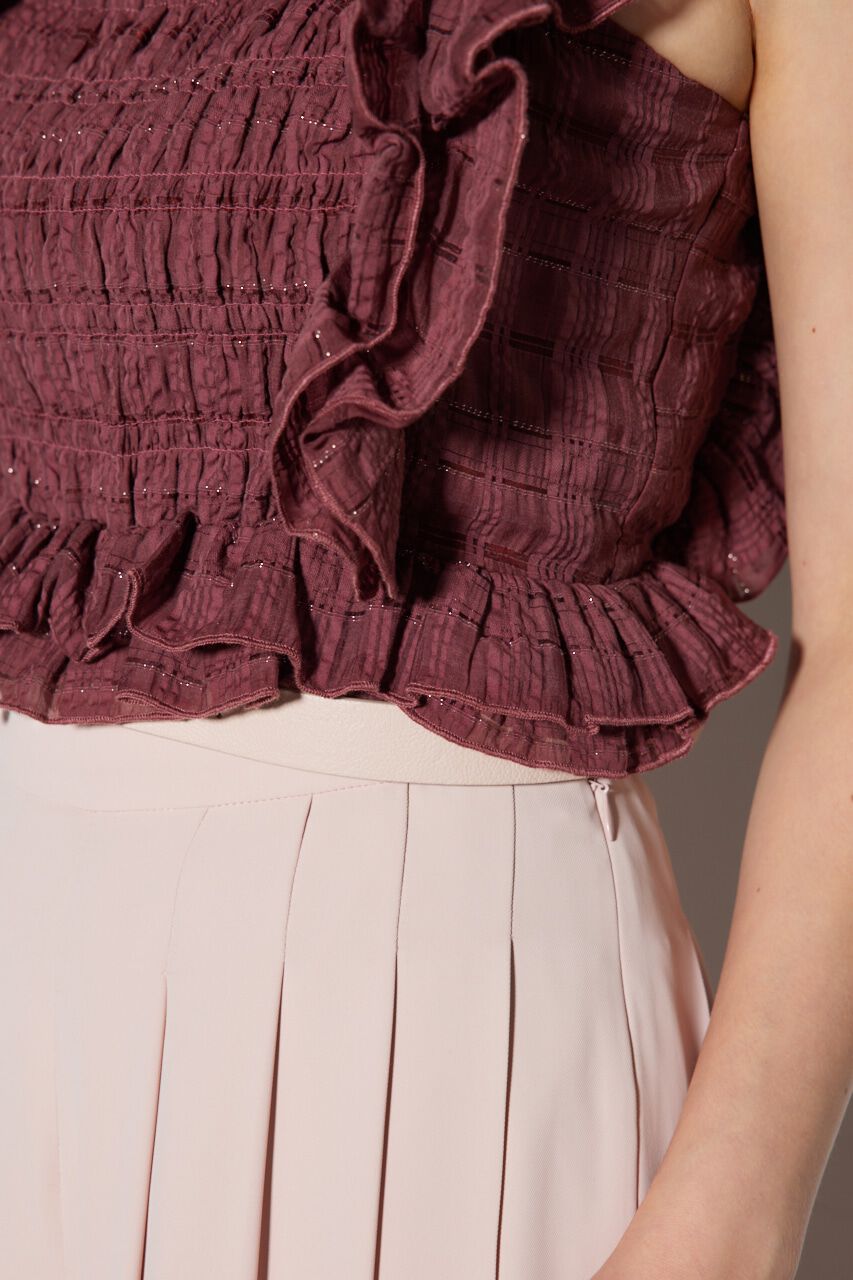 rienda「シャーリングペプラムトップス」|チュニック|