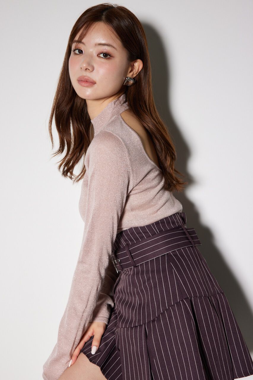 rienda「バックオープンボタンニットトップス」|ニット・セーター|