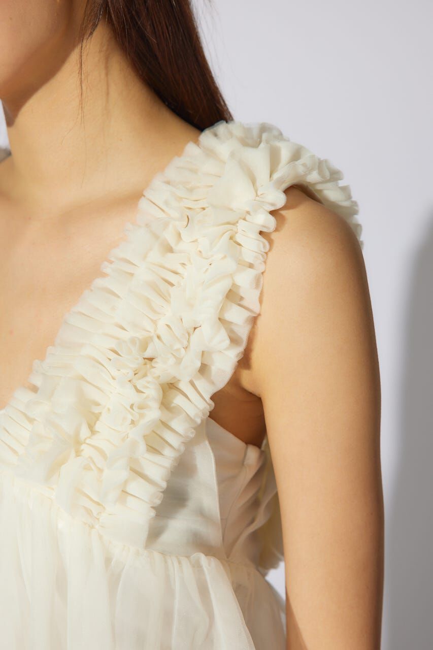 rienda「ボリュームチュールペプラムブラウス」|シャツ・ブラウス|