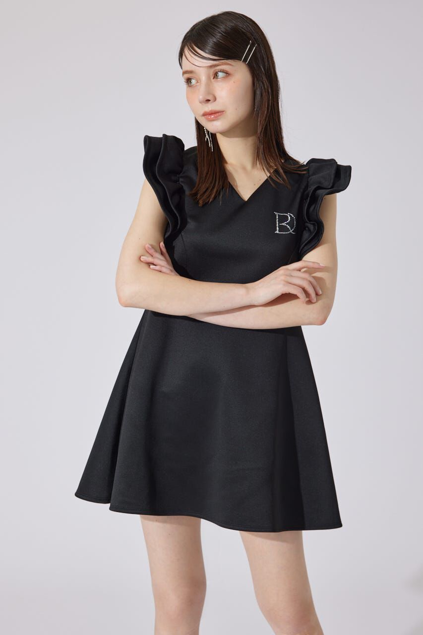 rienda「RDショルダーフリルカットミニワンピース」|ワンピース|