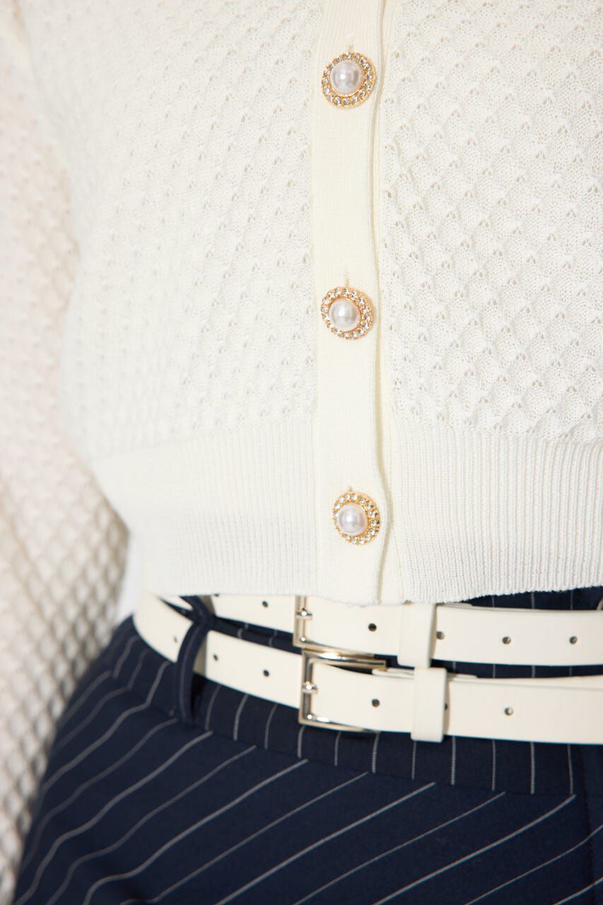 rienda「柄編みシアーカーディガン」|カーディガン|