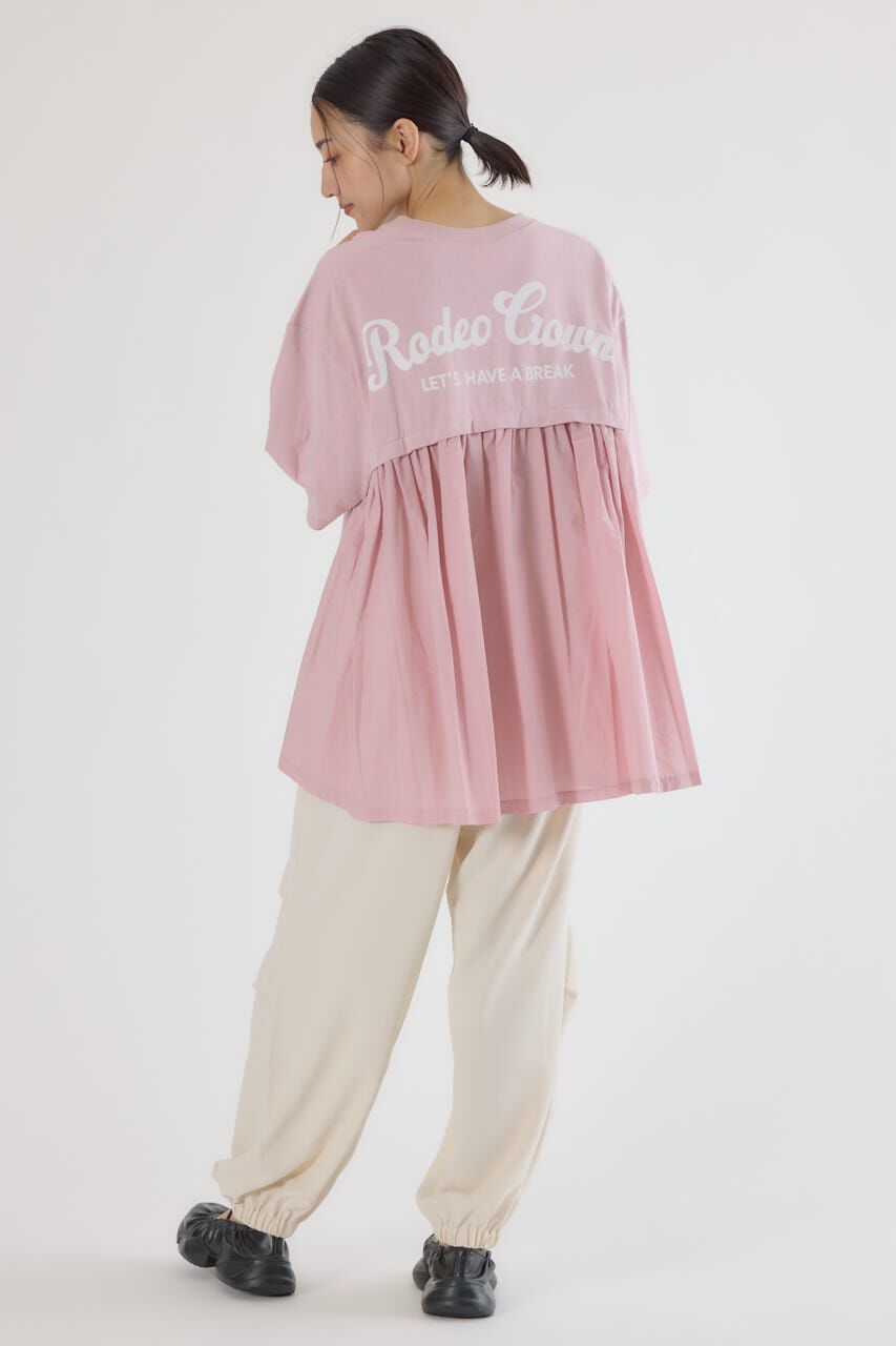 RODEO CROWNS「バックギャザードッキングTシャツ」|Tシャツ・カットソー|