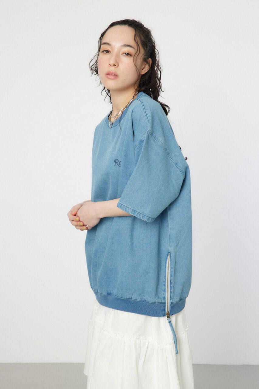 RODEO CROWNS「サイドジップデニムトップス」|シャツ・ブラウス|L/BLU1