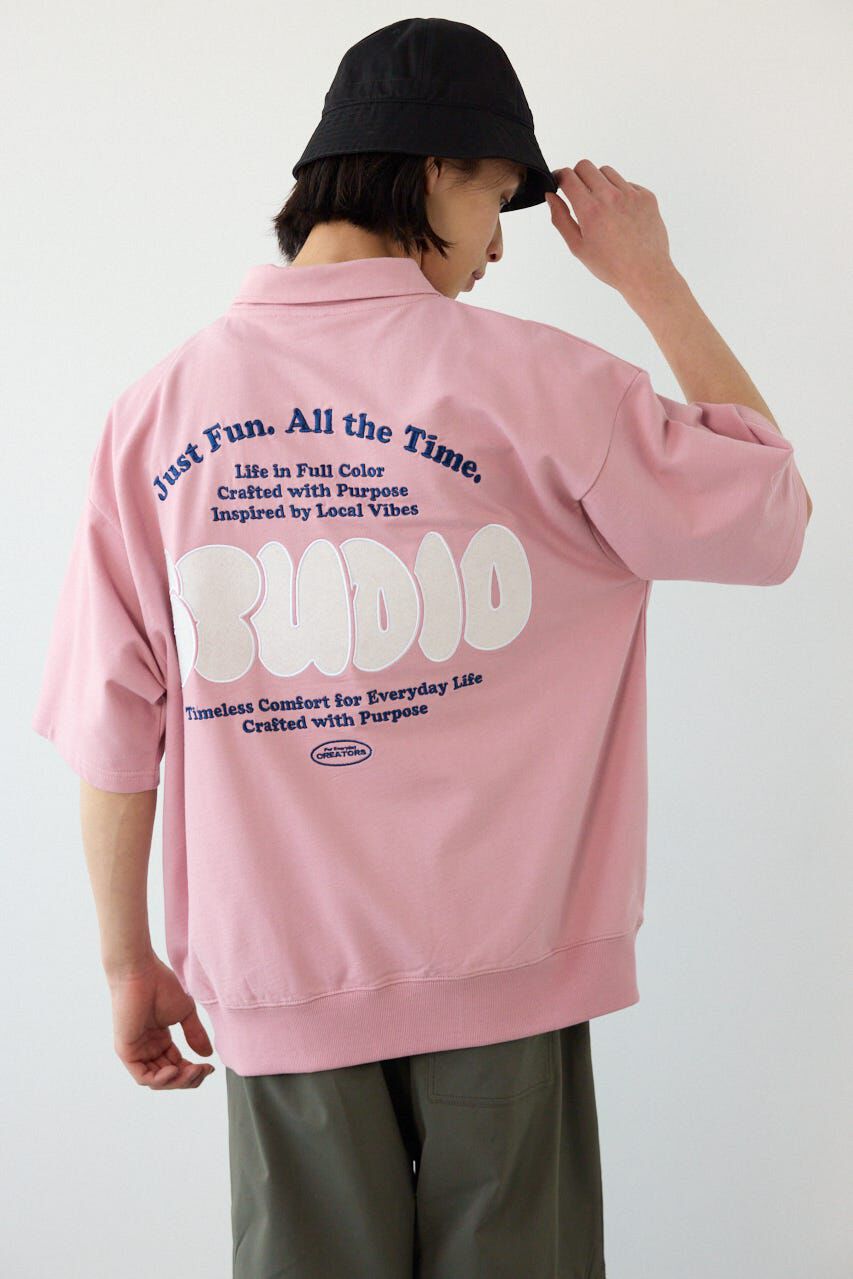 RODEO CROWNS「ライトスウェットZIPポロシャツ」|Tシャツ・カットソー|D/PNK3