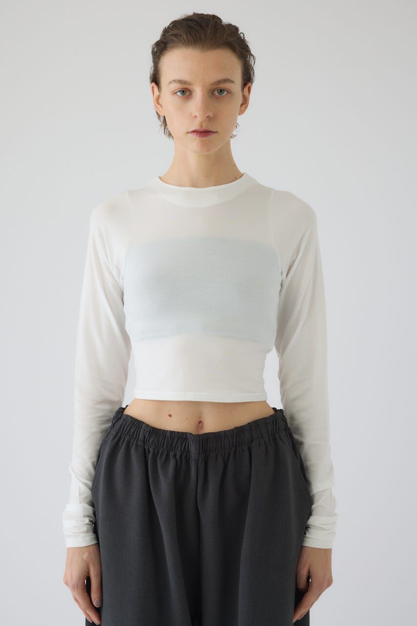 RIM.ARK 「Cropped tight tops」|Tシャツ・カットソー|O/WHT1
