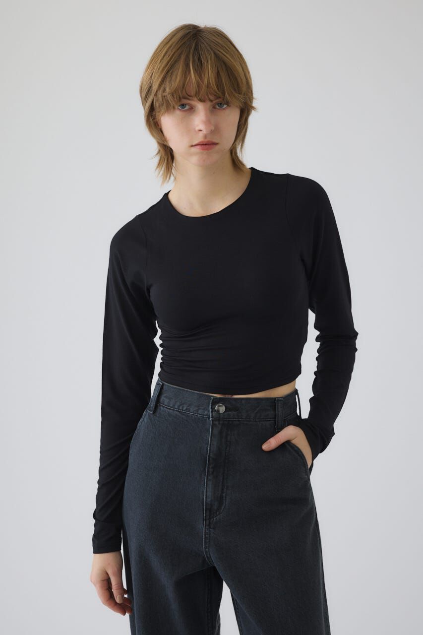 RIM.ARK 「Cropped tight tops」|Tシャツ・カットソー|BLK