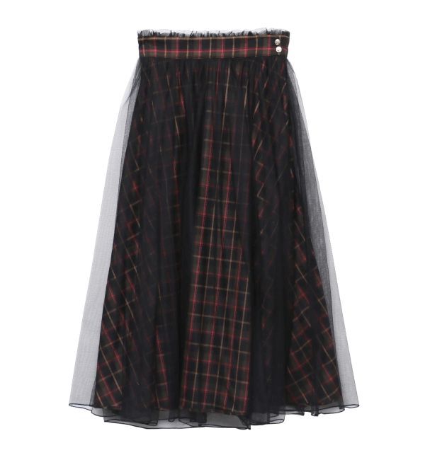 CALNAMUR「TULLE REVERSIBLE PLAID SK/チュールリバーシブルプレイドスカート」|スカート|