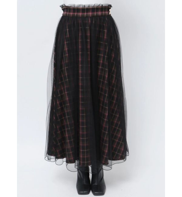 CALNAMUR「TULLE REVERSIBLE PLAID SK/チュールリバーシブルプレイドスカート」|スカート|