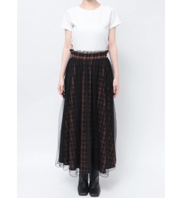 CALNAMUR「TULLE REVERSIBLE PLAID SK/チュールリバーシブルプレイドスカート」|スカート|
