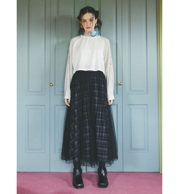CALNAMUR「TULLE REVERSIBLE PLAID SK/チュールリバーシブルプレイドスカート」|スカート|