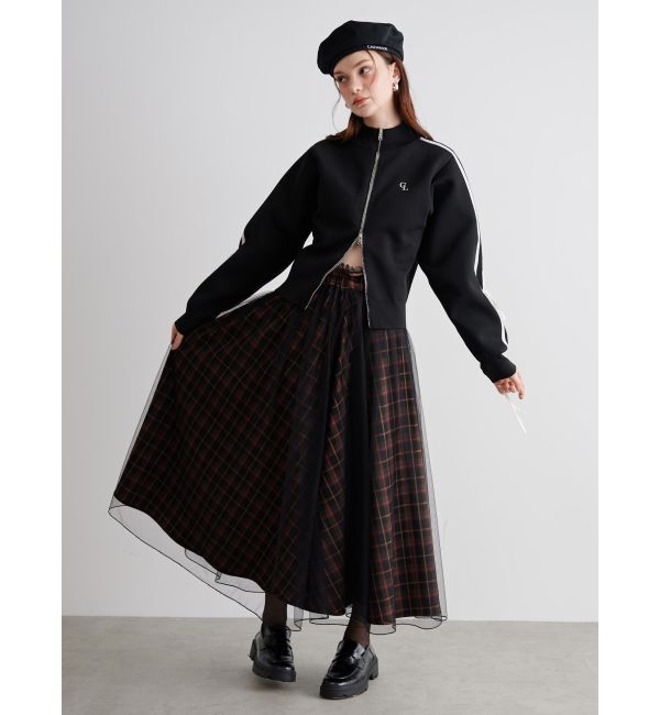 CALNAMUR「TULLE REVERSIBLE PLAID SK/チュールリバーシブルプレイドスカート」|スカート|