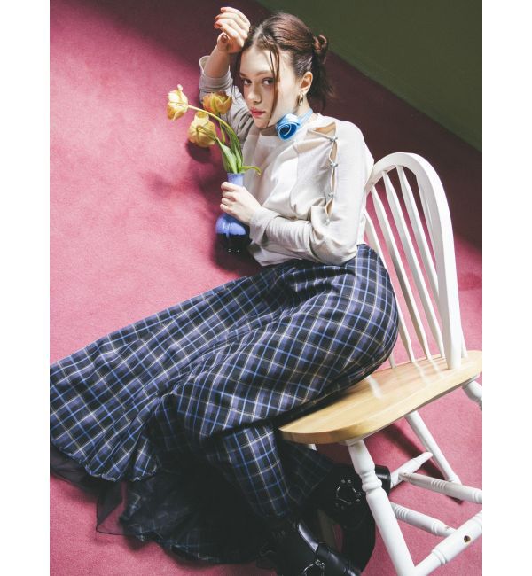 CALNAMUR「TULLE REVERSIBLE PLAID SK/チュールリバーシブルプレイドスカート」|スカート|
