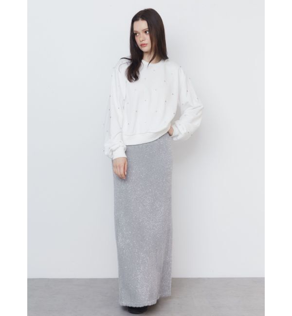 CALNAMUR「GLITTER SHAGGY KNIT SK/グリッターシャギーニットスカート」|スカート|