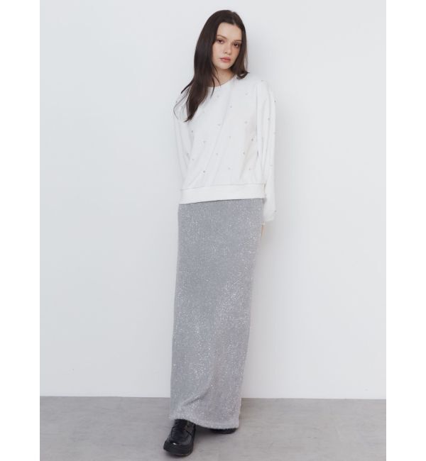 CALNAMUR「GLITTER SHAGGY KNIT SK/グリッターシャギーニットスカート」|スカート|