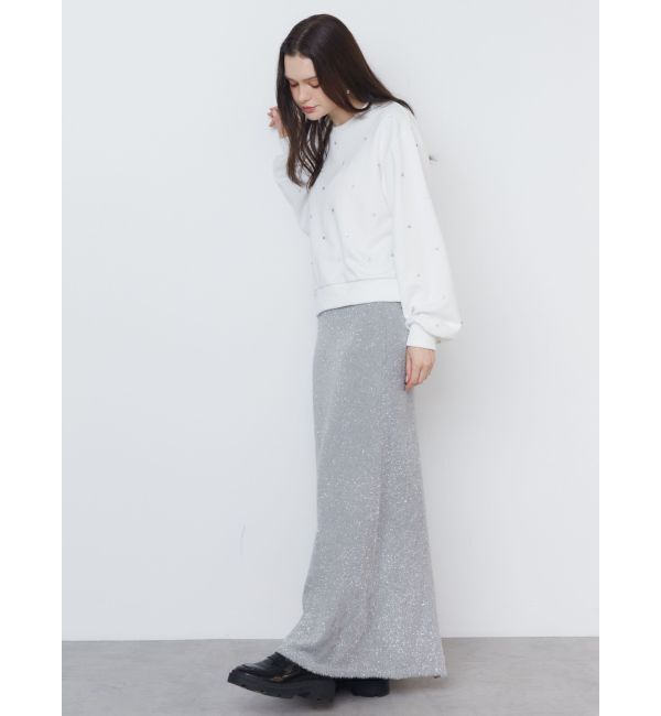 CALNAMUR「GLITTER SHAGGY KNIT SK/グリッターシャギーニットスカート」|スカート|