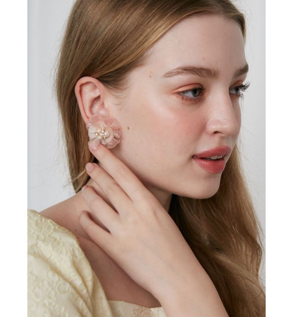 CALNAMUR「SHEER 3D FLOWER BIJOU PIERCE/シアー3Dフラワービジューピアス」|その他|