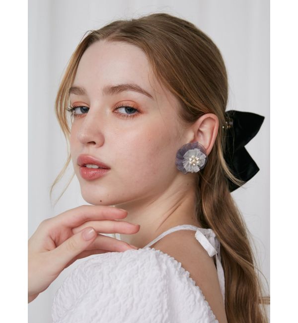 CALNAMUR「SHEER 3D FLOWER BIJOU PIERCE/シアー3Dフラワービジューピアス」|その他|