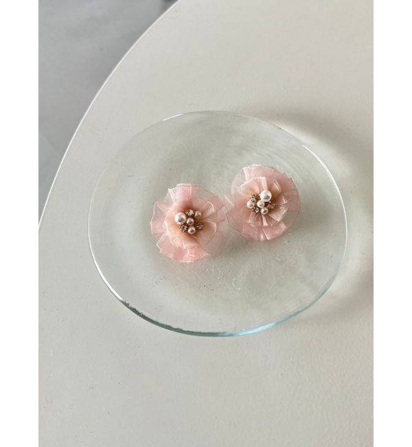 CALNAMUR「SHEER 3D FLOWER BIJOU PIERCE/シアー3Dフラワービジューピアス」|その他|