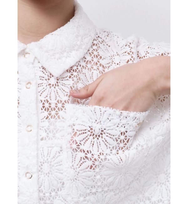 CALNAMUR「FLOWER LACE HALF SLEEVE SHIRTS/フラワーレースハーフスリーブシャツ」|シャツ・ブラウス|