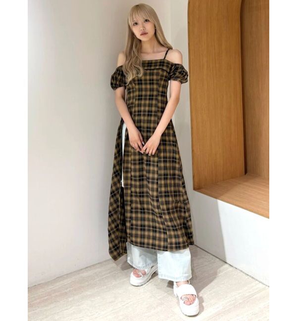 CALNAMUR「２ＷＡＹチェックロングワンピース」|ワンピース|
