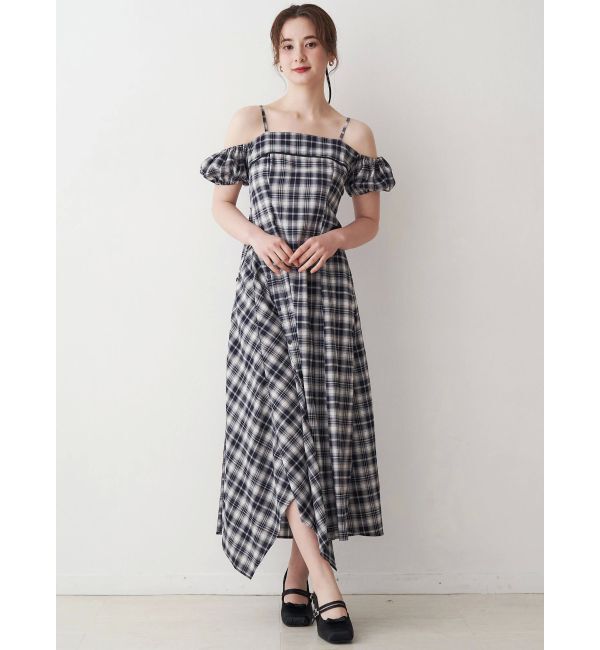 CALNAMUR「２ＷＡＹチェックロングワンピース」|ワンピース|